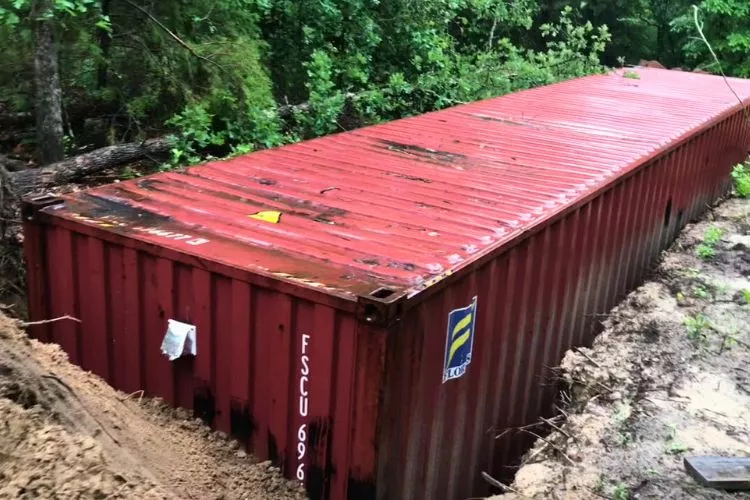 Can you bury a shipping container for a tornado shelter