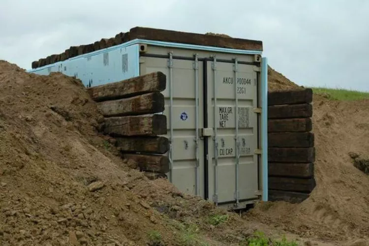 What is the best way to bury a shipping container