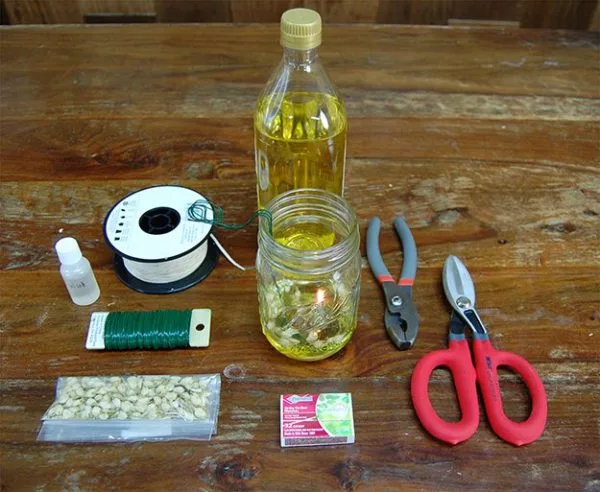 How to make a vegetable oil lamp