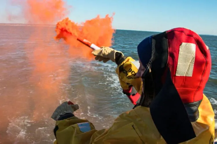 Marine Flares in Rain